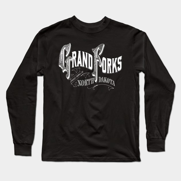 Vintage Grand Forks, ND Long Sleeve T-Shirt by DonDota